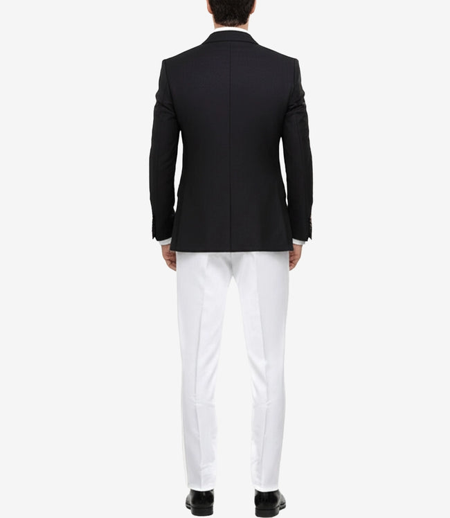 Mens 3 Piece Black and White Tuxedo - Slim Fit Wedding Tuxedo