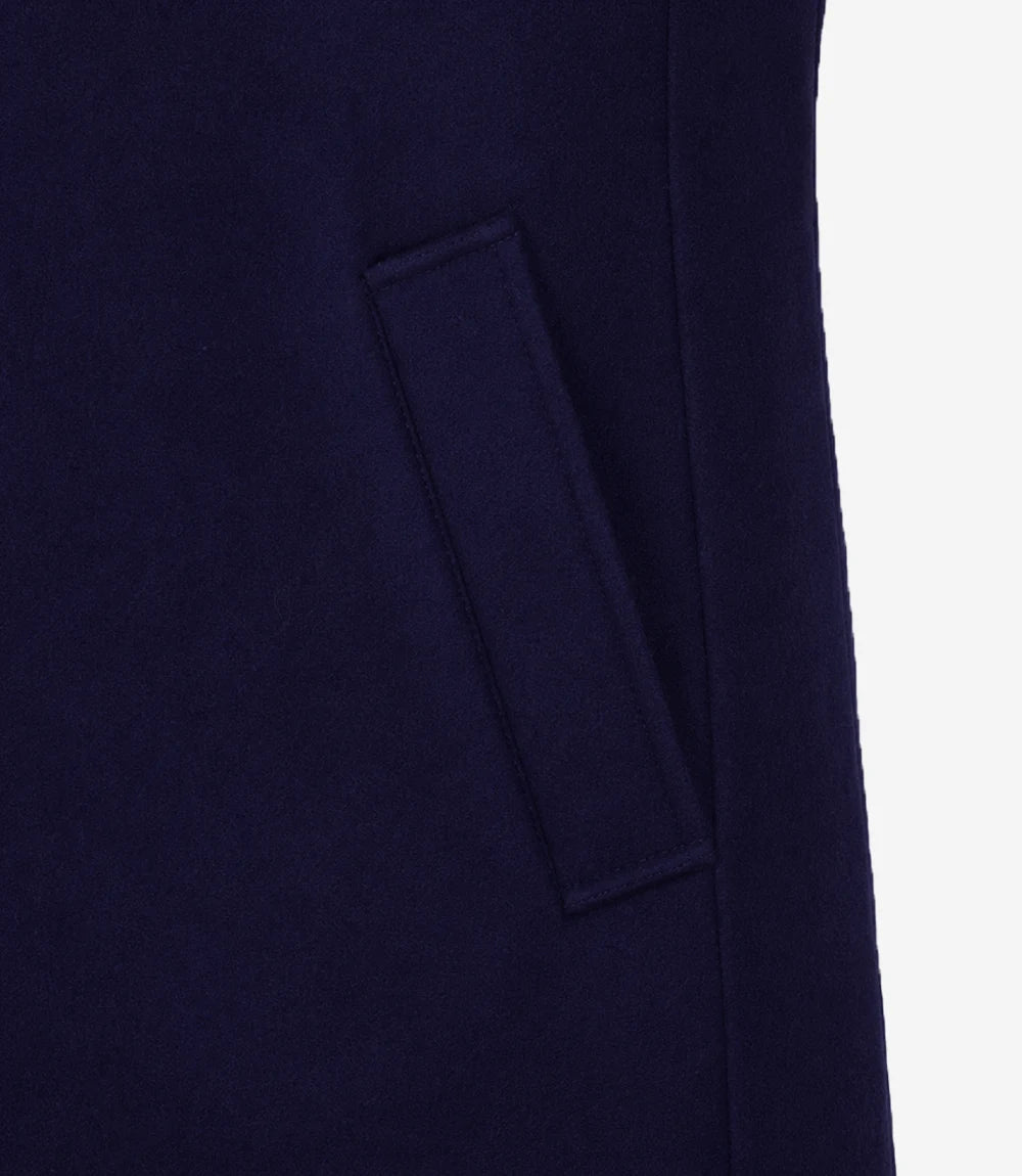 Men’s Single-Breasted Aron Blue Wool Coat – Modern Fit - Blue - view 4