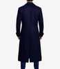 Men's Dark Blue Double-Breasted Wool Coat