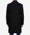 Men's Single-Breasted Black Wool Coat – Modern Fit