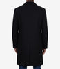 Men's Single-Breasted Black Wool Coat – Modern Fit