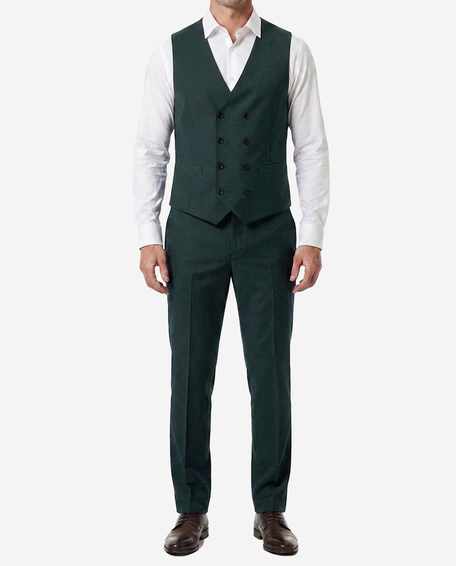 Men's Green Single-Breasted 3-Piece Suit —  Notch Lapel