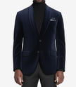 Mens 2 Button Deep Blue Velvet Tuxedo with Shawl Lapel