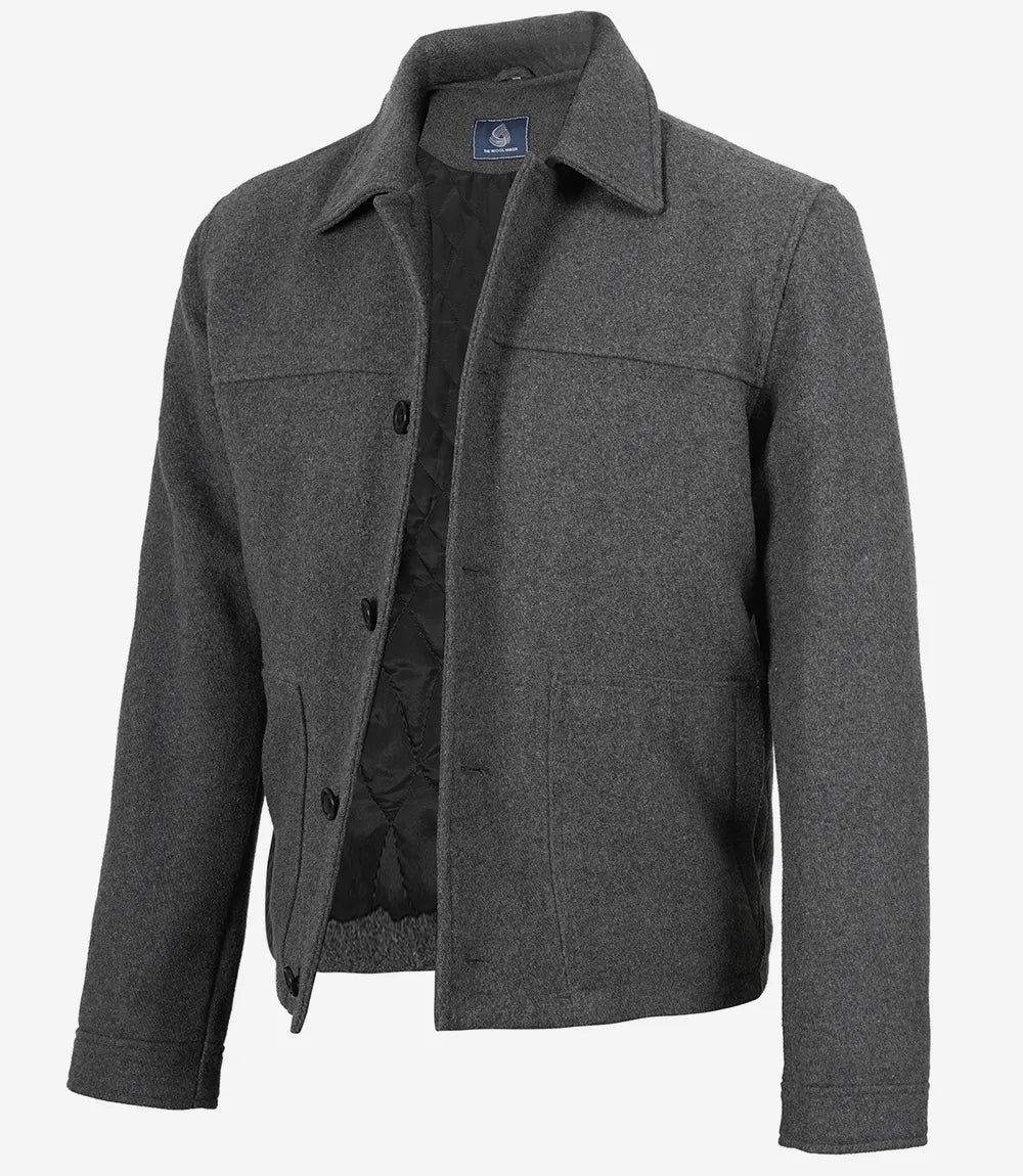Kevin's  Men’s Gray Wool Button up Jacket