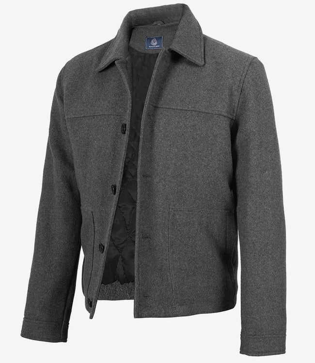 Kevin's  Men’s Gray Wool Button up Jacket