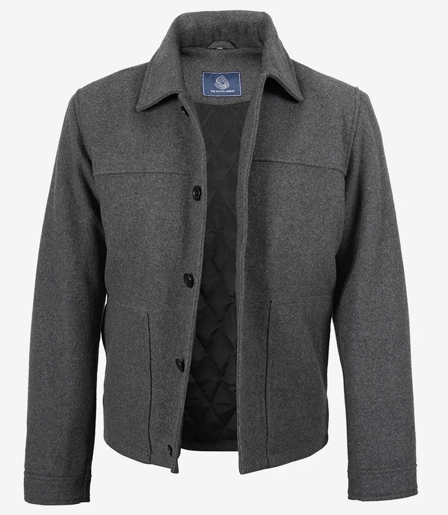 Kevin's  Men’s Gray Wool Button up Jacket