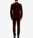 Mens 2 Piece Maroon Velvet Tuxedo - Wedding Tux