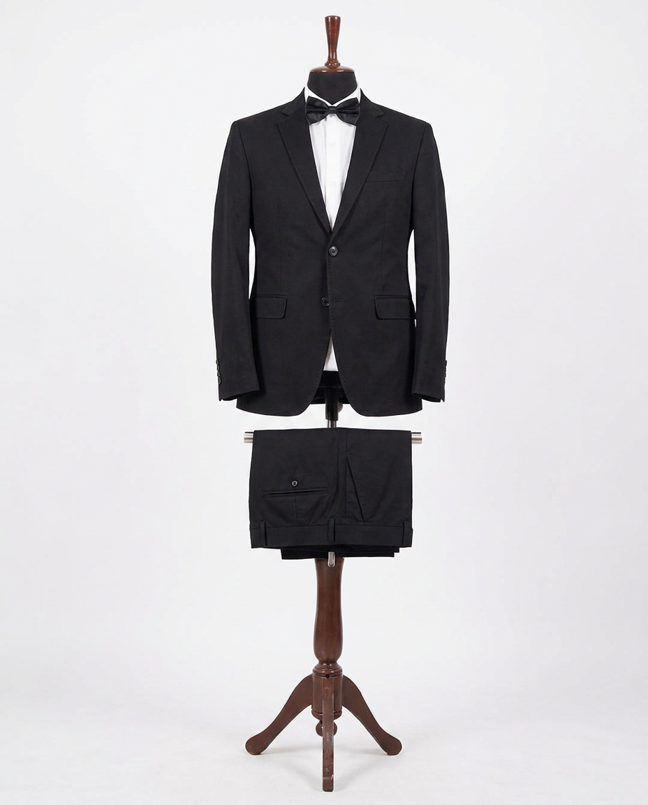 Men's Two Piece Black Tuxedo Jacket — Notch Lapel