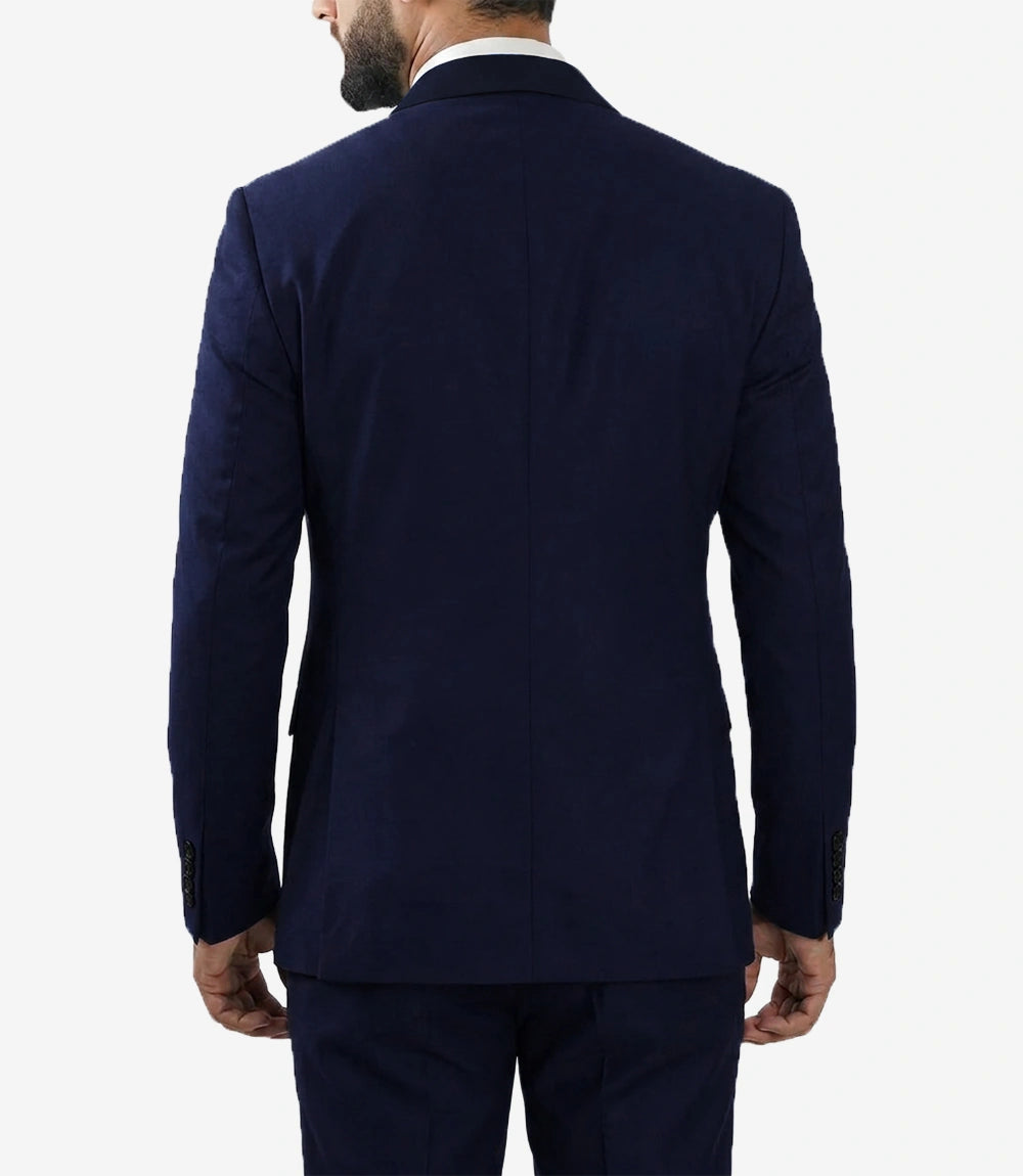 Morgan Slim Fit Peak Lapel 3-Piece Blue Men’s Suit