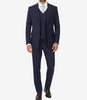 Men's Navy Blue Check 3-Piece Suit – 1920s Vintage-Inspired