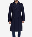 Wallace Men's Blue Overcoat – Double-Breasted