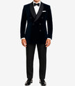 Raleigh Men's Shawl Lapel Blue Velvet Tuxedo | Double-Breasted