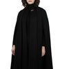 Marrie Women's Black Long Wool Cape Coat