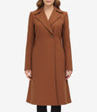 Denise Women's Double-Breasted Camel Coat – Premium Wool