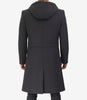 Men's Hooded Gray Wool Overcoat | Long Length Warm Winter Coat