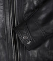 Womens Petite Black Quilted Biker Style Leather Jacket