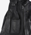 Womens Petite Black Quilted Biker Style Leather Jacket
