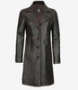 Women's Distressed Brown 3/4 Length Leather Coat