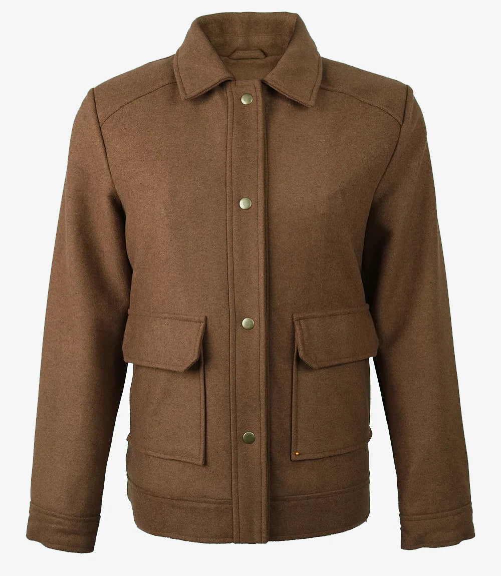 Women’s Brown Wool Utility Jacket