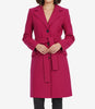 Kristi Women's Pink Notch Lapel Wool Wrap Coat