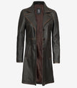 Women's Distressed Brown 3/4 Length Leather Coat
