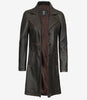 Women's Distressed Brown 3/4 Length Leather Coat