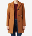 Barbara 3/4 Length Rust Wool Coat for Women