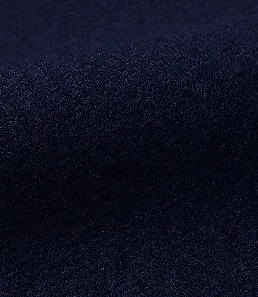 Rosario Runway: Women's Collarless Navy Blue Wool Coat - Blue - view 5
