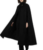 Marrie Women's Black Long Wool Cape Coat