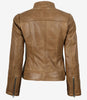 Amy Womens Camel Brown Biker Style Leather Jacket