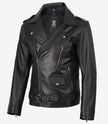 Men's Black Asymmetrical Leather Jacket – Motorcycle Style