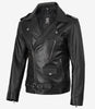 Men's Black Asymmetrical Leather Jacket – Motorcycle Style