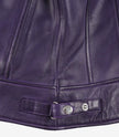 Women's Purple Modern Fit Biker Style Leather Jacket