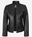 Carrie Black Leather Jacket for Women