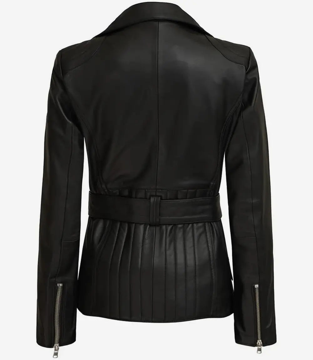 Womens Leather Black Biker Jacket