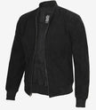 Men's Premium Black Suede Bomber Jacket