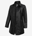 Bristol Womens Black Leather Car Coat - 3/4 Length