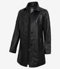 Bristol Womens Black Leather Car Coat - 3/4 Length