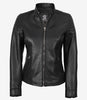 Carrie Black Leather Jacket for Women