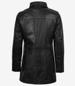 Bristol Womens Black Leather Car Coat - 3/4 Length