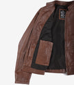 Women's Cognac Leather Biker Style Jacket