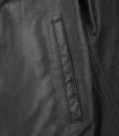 Mens Black Shirt Collar Leather Cowhide Jacket