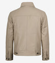Men's Real Lambskin Leather Beige Trucker Jacket