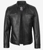 Men's Black Lambskin Leather Biker Style Jacket
