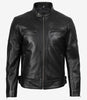 Men's Real Leather Black Biker Style Jacket