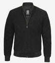 Men's Premium Black Suede Bomber Jacket