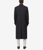 McGhee Men's Erect Collar Black Wool Trench Coat
