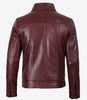 Men's Real Lambskin Leather Burgundy Trucker Jacket