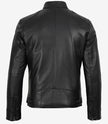 Men's Black Lambskin Leather Biker Style Jacket