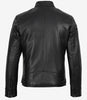 Men's Black Lambskin Leather Biker Style Jacket